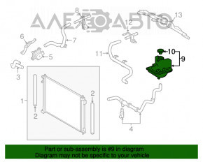 Rezervorul de expansiune al sistemului de răcire a intercoolerului pentru Lexus NX200t NX300 NX300h 15-21 cu capac