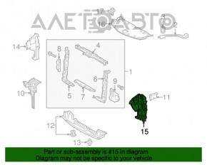 Deflectorul radiatorului stânga pentru Lexus NX300 NX300h 18-21 2.0, 2.5