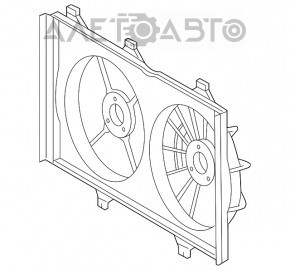 Difuzorul capacului radiatorului gol Toyota Highlander 14- 2.7