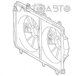 Difuzorul capacului radiatorului gol Toyota Highlander 11-13 hibrid