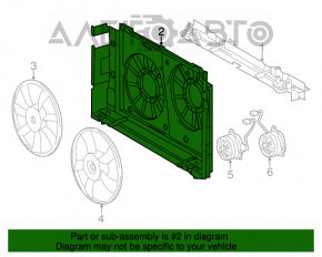 Difuzorul capacului radiatorului gol Toyota Prius 30 10-15 are găuri perforate.