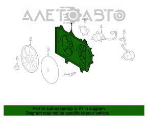 Difuzorul capacului radiatorului cu motoarele ventilatorului Toyota Avalon 13-18 3.5