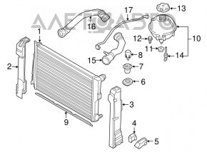 Suport radiator dreapta jos BMW X3 F25 11-17 nou original OEM