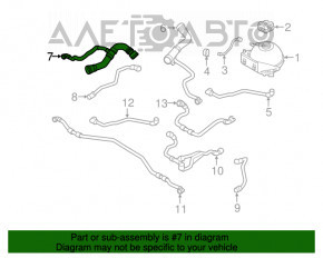 Furtunul de răcire inferior BMW F30 12-16 N20 pentru un radiator suplimentar.