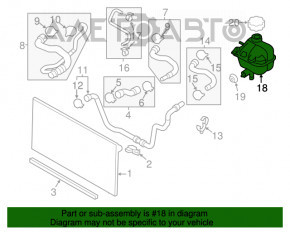 Recipientul de expansiune al sistemului de răcire Mini Cooper Countryman R60 10-16 1.6 cu capac