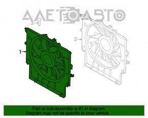 Диффузор кожух радиатора в сборе BMW X3 F25 11-17 2.0T