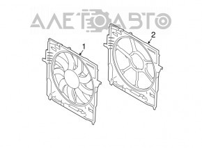 Диффузор кожух радиатора голый BMW 5 F10 11-16 3.0T N55