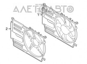 Difuzorul carcasei radiatorului asamblat Mini Cooper F56 3d 14- 1.5t, 2.0t