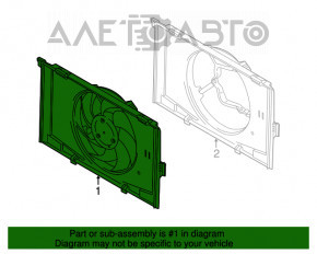 Difuzorul carcasei radiatorului asamblat pentru BMW i3 14-20 BEV