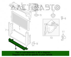 Bara inferioară a televizorului BMW 5 F10 09-17 suport radiator