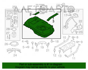 Rezervorul de combustibil Mitsubishi Outlander 14-21 FWD