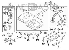 Rezervorul de combustibil Mitsubishi Outlander 14-21 FWD