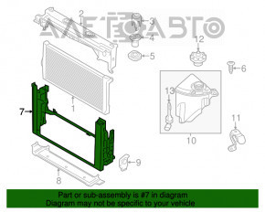 Televizor panou radiator BMW 5 F10 10-17 jos nou OEM original