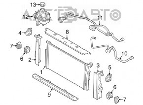 Suport radiator stânga jos BMW F30 12-18 nou OEM original