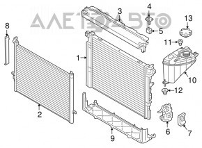 Suport radiator dreapta jos BMW 7 G11 G12 16-22 B58 nou OEM original