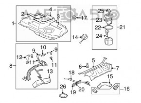 Capacul gurii de umplere a rezervorului de combustibil pentru Mitsubishi Outlander Sport ASX 10-