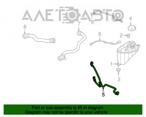 Furtunul sistemului de răcire BMW 5 G30 17-20 2.0T, hibrid 530e