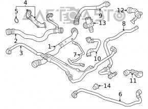 Racordul de racire al rezervorului de retur al capului BMW X3 G01 20- 2.0T pe rezervorul mare