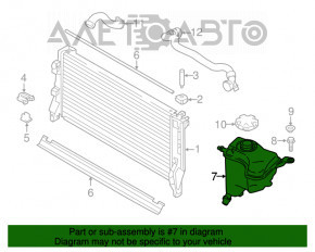 Rezervor de expansiune pentru răcirea motorului BMW X1 F48 16-19 B46 fără capac nou OEM original