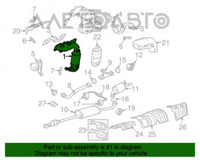 Коллектор выпускной задний с катализатором Lexus RX400h 06-09