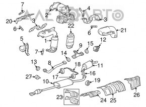 Коллектор выпускной задний с катализатором Lexus RX400h 06-09