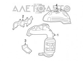 Colector de evacuare frontal cu catalizator pentru Toyota Camry V55 15-17 3.5