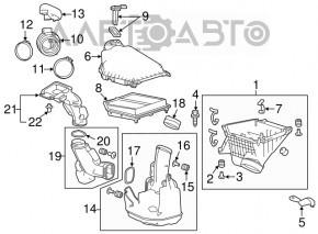 Corpul filtrului de aer Honda Accord 13-17 nu are fragment.