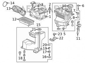 Corpul filtrului de aer partea de jos Honda Civic X FC 16-21 1.5T nou OEM original