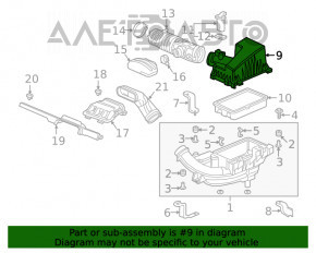 Corpul filtrului de aer partea superioară Honda Clarity 18-21 SUA