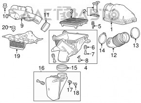 Corpul filtrului de aer partea superioară Acura MDX 14-18 nou OEM original