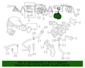 Furtunul intercoolerului din dreapta radiatorului al cincilea pentru Honda Accord 18-22 2.0T din plastic