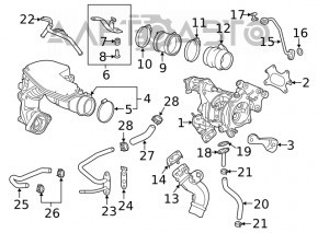 Furtunul intercoolerului din dreapta radiatorului al cincilea pentru Honda Accord 18-22 2.0T din plastic