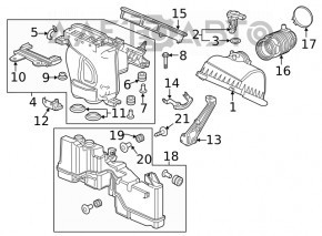 Резонатор воздушный Honda Civic X FC 16-21 2.0 новый OEM оригинал