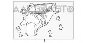 Corpul filtrului de aer pentru Acura MDX 16-18 restilizat, format din 2 piese.