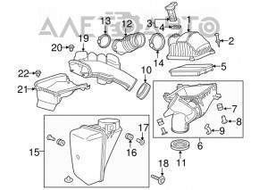 Corpul filtrului de aer pentru Acura MDX 16-18 restilizat, format din 2 piese.