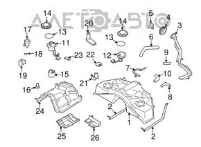 Capacul gurii de umplere a rezervorului de combustibil pentru Infiniti G25 G35 G37 4d 06-14