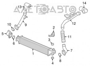 Tubul de intercooler dreapta a treia Honda CRV 17-22 1.5T