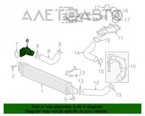 Патрубок интеркулера правый от кулера первый Honda Accord 18-22 2.0Т пластик