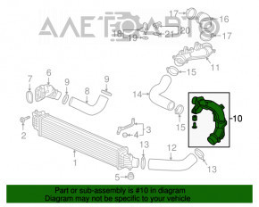 Патрубок интеркулера левый второй Honda Accord 18-22 2.0Т пластик