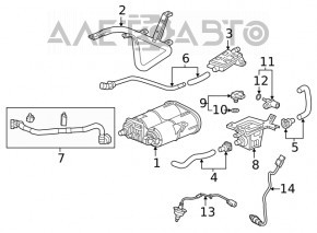 Canistra cu absorbant de cărbune asamblată pentru Honda Insight 19-22.