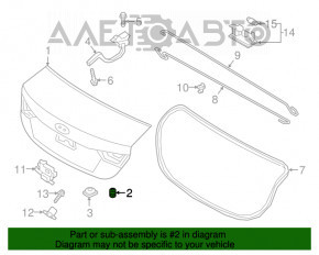 Bara de protecție a capacului portbagajului dreapta Hyundai Elantra AD 17-20