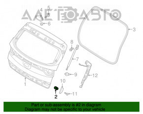 Отбойник двери багажника правый Hyundai Santa FE 19- новый OEM KOR