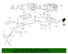 Capacul de evacuare dreapta pentru Lexus NX200t 15-17 pe bara de protectie