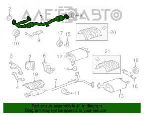 Tubul de admisie cu catalizator pentru Toyota Camry v55 15-17 3.5 SUA