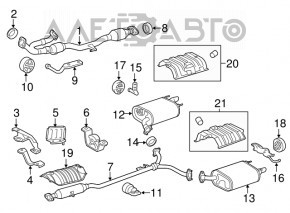 Tubul de admisie cu catalizator pentru Toyota Camry v55 15-17 3.5 SUA