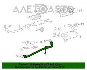 Linia de evacuare intermediară pentru Toyota Avalon 13-18 2.5 hibrid