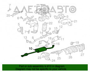 Выпускная трасса средняя часть Lexus RX400h 06-09 отпилен катализатор, ржавая, вмятины