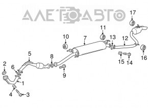 Drumul de evacuare intermediar pentru Toyota Rav4 13-18.