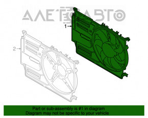 Difuzorul carcasei radiatorului asamblat pentru BMW X1 F48 16-22 B46 850W