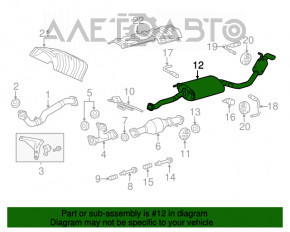 Глушитель задняя часть с бочкой Lexus RX350 10-15 примят, оторвано крепление